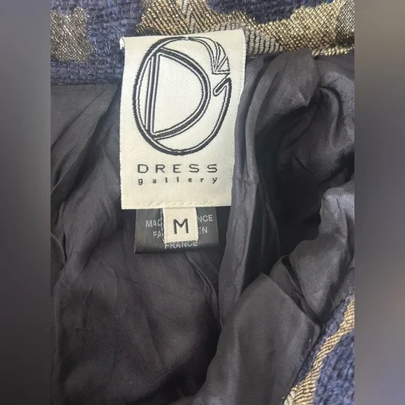 Anthropologie Dress Gallery Floral Brocade Navy and Gold Skirt Size medium EUC - Picture 9 of 12